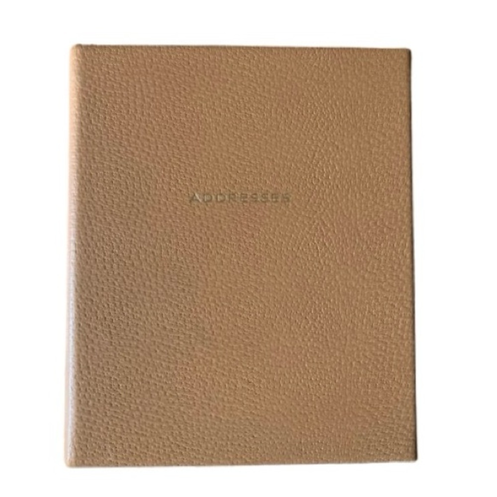 NEW Vintage Smythson Of Bond Street Pebbled Leather 3-Ring Binder Address Book